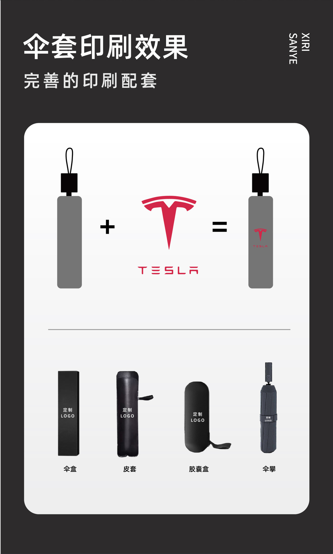 原创插画风折叠自动伞加厚加固厂家批发3折伞商务遮阳防晒黑胶伞详情12