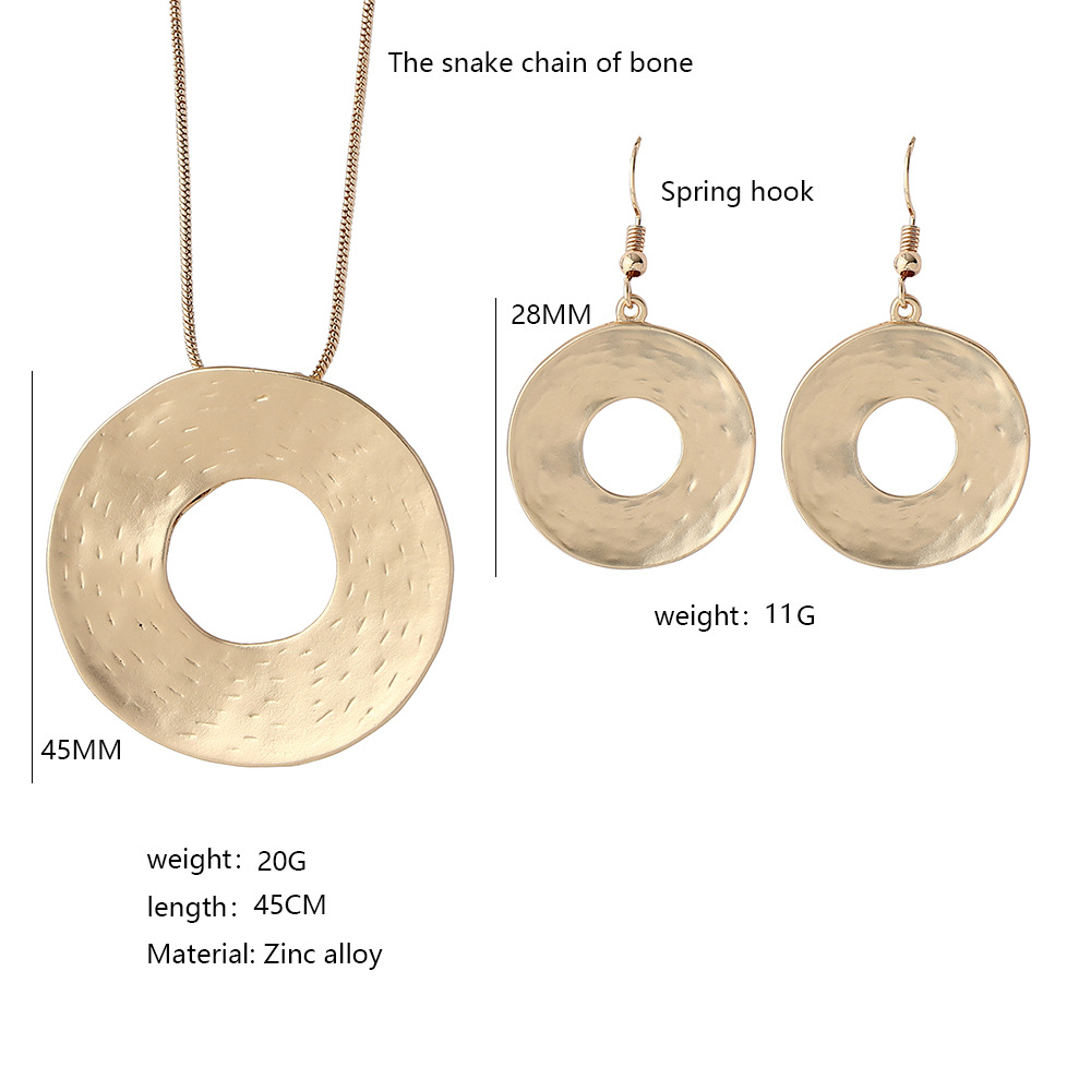 亚马逊爆款项链耳环套装秋冬季高级感复古简约ins风女饰品毛衣链详情5