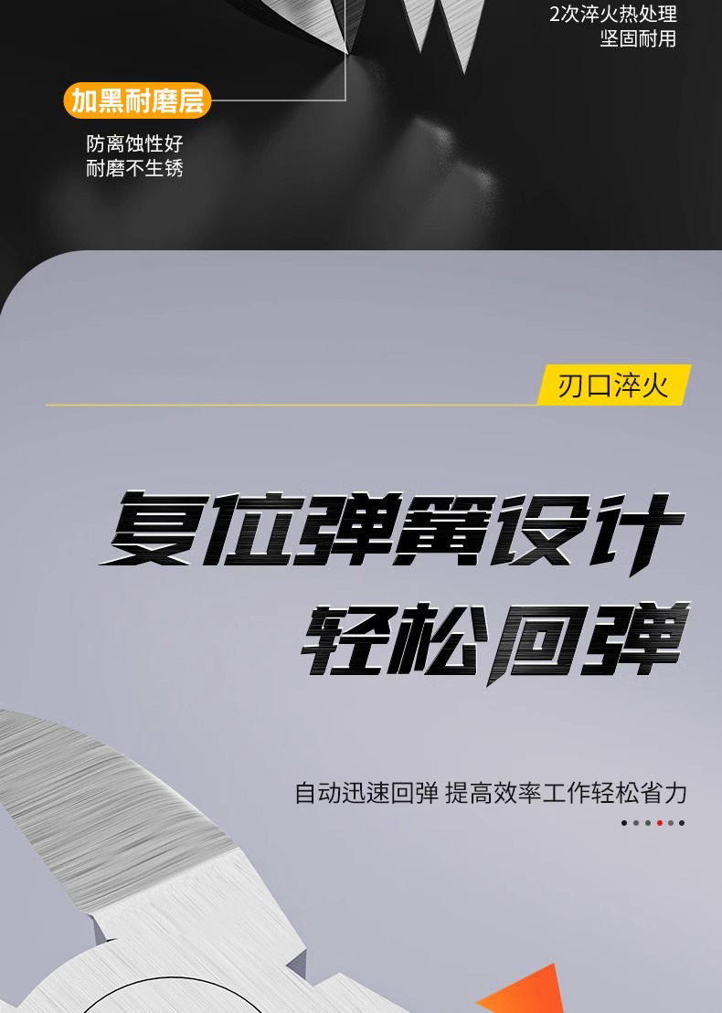 工业款铬钒钢4寸6寸省力水口钳 高硬度加厚双刃可剪钢丝水口钳详情10