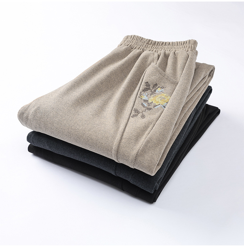 妈妈裤子中老年人秋款休闲长裤女小个子奶奶秋季运动松紧腰直筒裤详情18