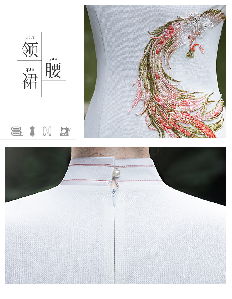 New Chinese trend waist-cinching artistic performance cheongsam fresh girl improved Chinese style long elegant cheongsam 鸾凤 harmony pic 15