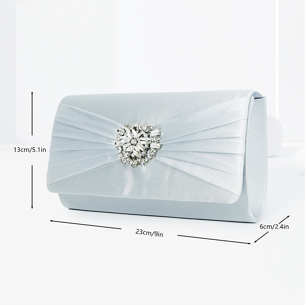 源头厂家跨境电商时尚仿真丝烫钻手拿包斜挎晚宴包名媛女包大容量详情4