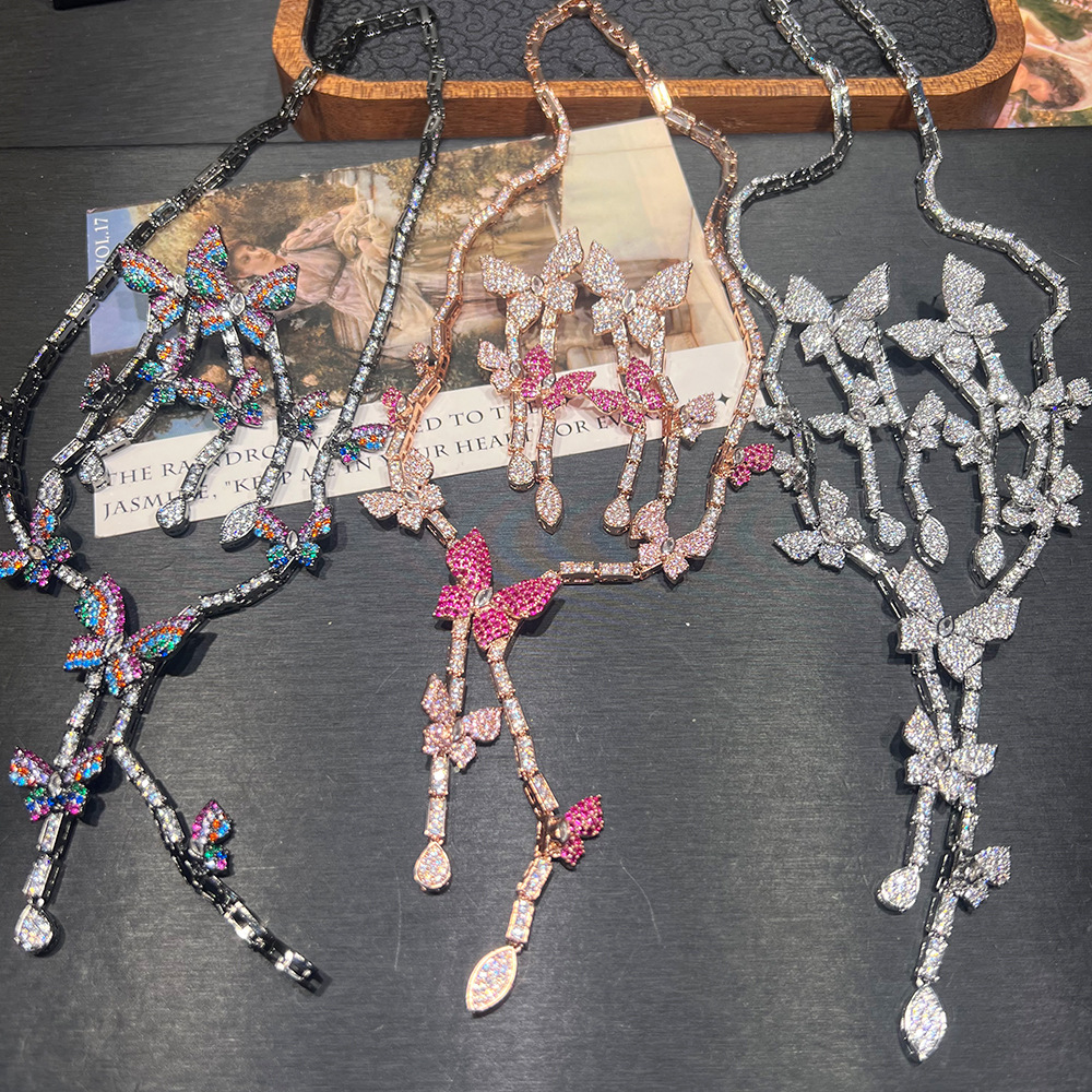 Y字蝴蝶施系25年新款首饰套装时尚 精工时尚高端跨境热销项链耳饰详情2