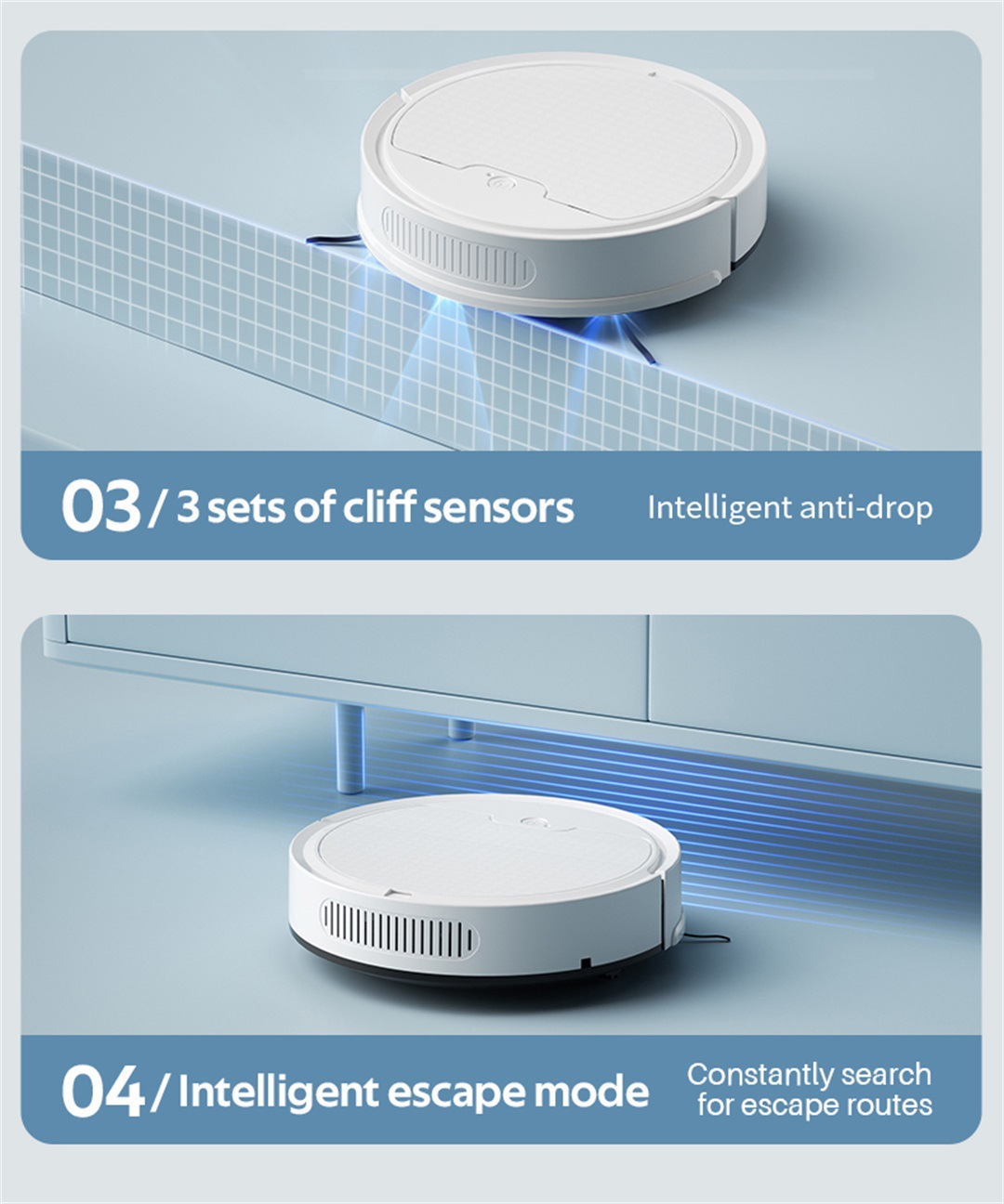 Smart Robotic Vacuum Cleaner for Home, Automatic obowai OB8S详情4