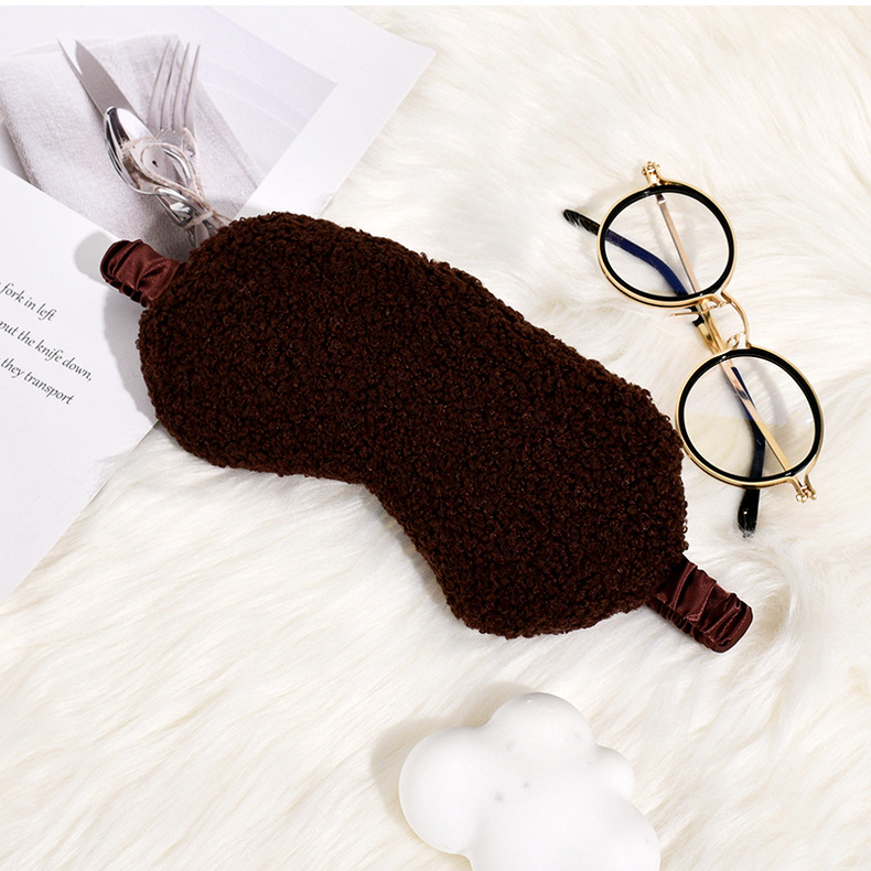 毛绒眼罩现货批发泰迪绒眼罩秋冬舒适亲肤仿真丝护眼罩遮光睡眠详情28