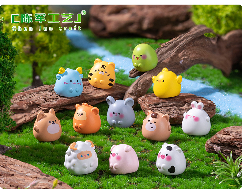 Micro-landscape creative, cute, 12 zodiac cute diy decorative items, blind bag accessories, car-mounted desktop small ornaments pic 39