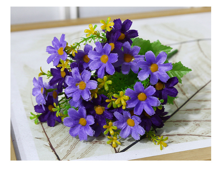 仿真花小雏菊跳兰菊人造假花28头园林家居装饰绢花户外工程小野菊详情21