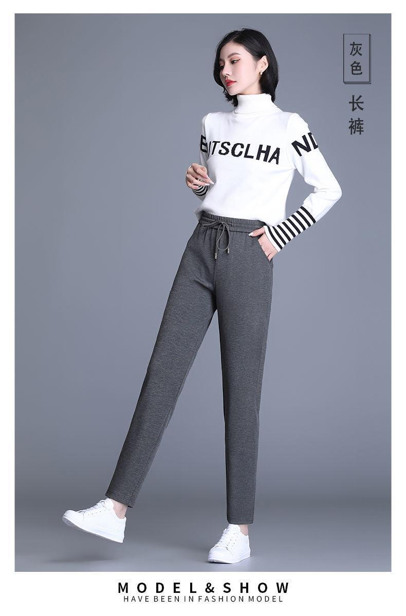 直筒裤女春秋新款高腰休闲运动裤子女宽松显瘦卫裤青中老年妈妈装详情16