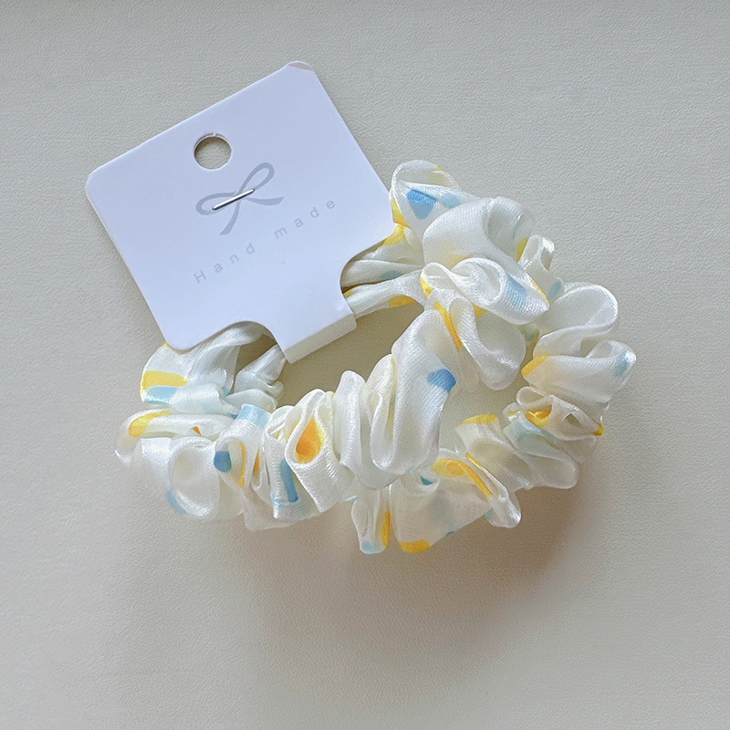 2条装圆点欧根纱网纱小肠发圈甜美小清新高弹力扎头发皮筋发绳女详情7