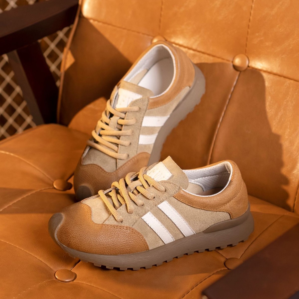 旅途 复古阿甘鞋透气休闲女鞋系带运动皮鞋潮流百搭德训鞋子批发详情13