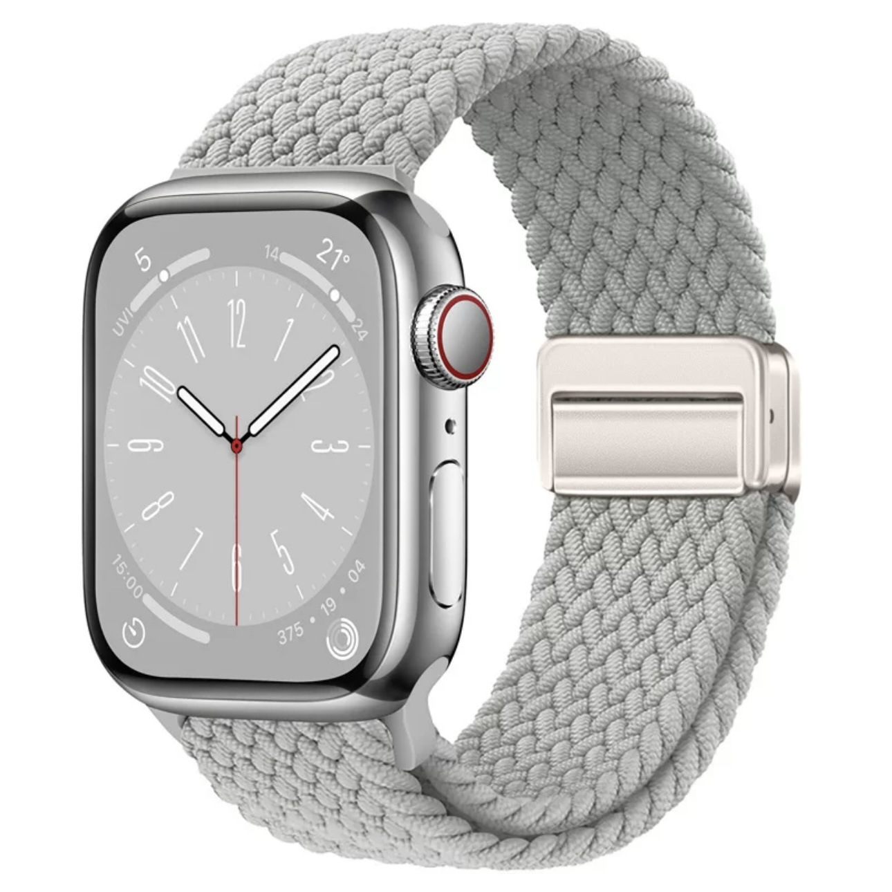 适用iwatch苹果表带磁吸尼龙编织S10弹力彩虹Applewatch手表带详情11
