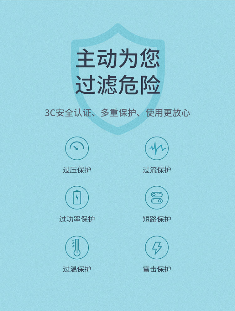 Fast charging multi-port mobile phone charger head, suitable for Android, Apple, Xiaomi, vivo, Huawei and oppo, with multiple functions pic 8