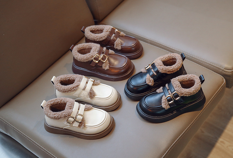 女童棉鞋加绒英伦风公主鞋2024秋冬新款保暖加厚软底小女孩豆豆鞋详情10