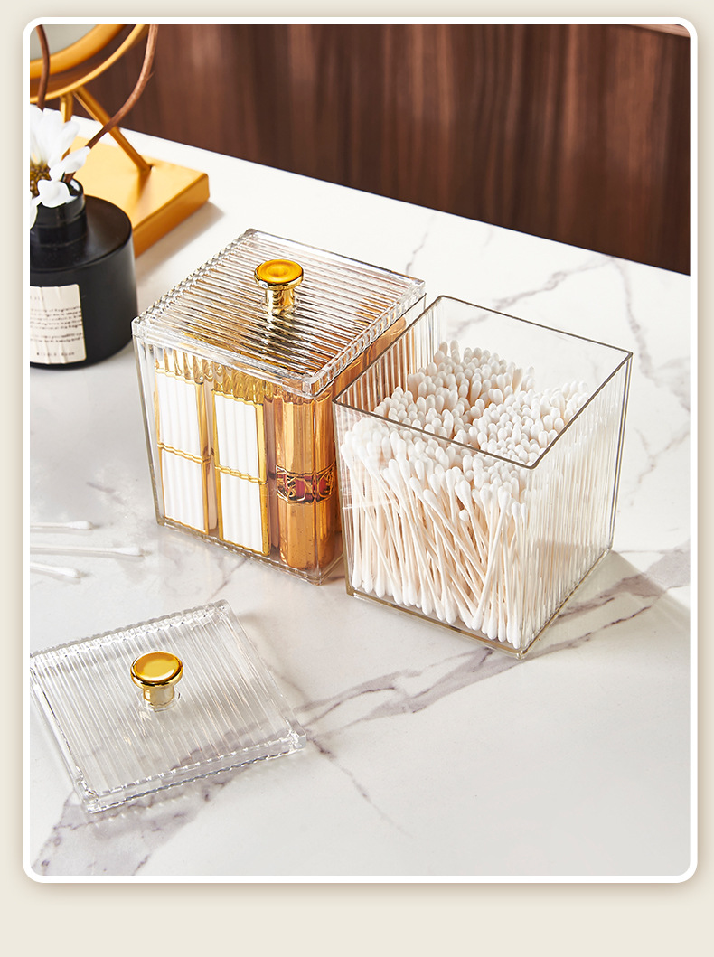Cotton pad storage box, transparent cosmetic makeup remover cotton pad small box, desktop cotton swab organization box, storage box, plastic box pic 17