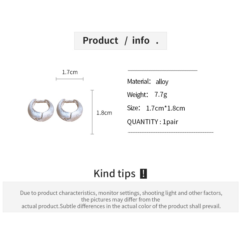 欧美跨境拉丝哑光椭圆耳环时尚潮流百搭耳扣简约高级感耳饰批发女详情3