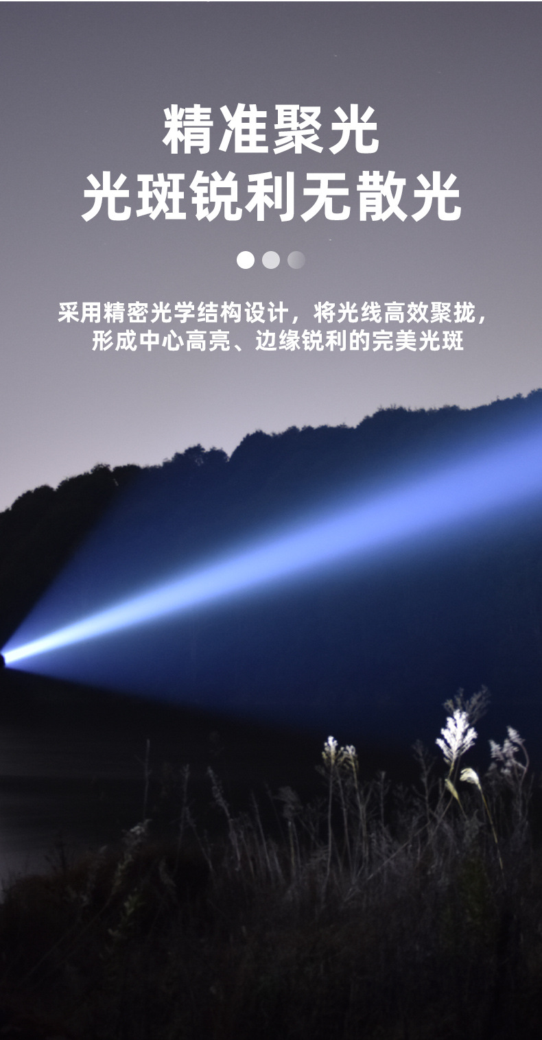 Cross-border bestseller multi-source high-intensity flashlight with magnet, inspection warning, camping lighting, daily necessities, handheld multi-functional lamp pic 5