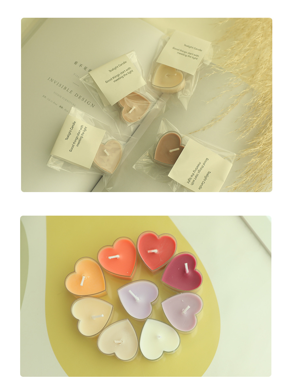 Wholesale heart-shaped candles, plant wax scented candles, birthday and proposal romance, heated for 4 hours, heart-shaped tea wax pic 3