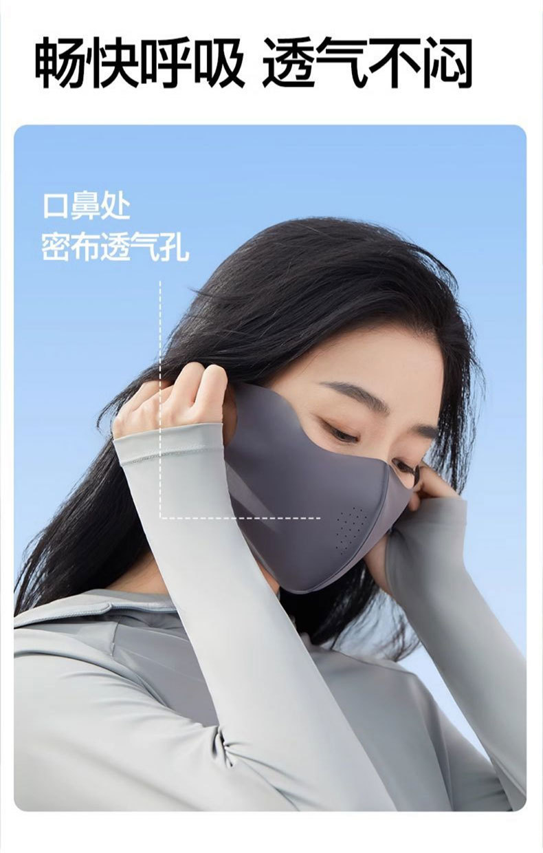 Hyaluronic acid ice silk sun protection mask for women, high school appearance level, summer UV protection, eye protection corner breathable three-dimensional mask for men pic 23