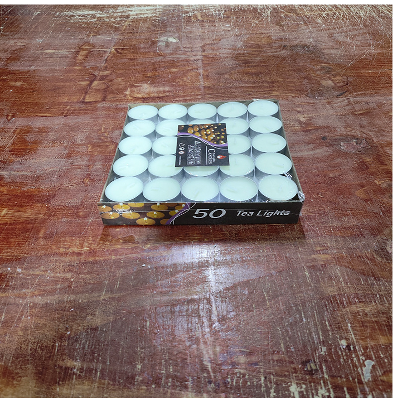 Wholesale of 100 box-packed 4-hour smokeless candle tea brewing paraffin wax birthday confession small candles, 50 round pieces pic 10