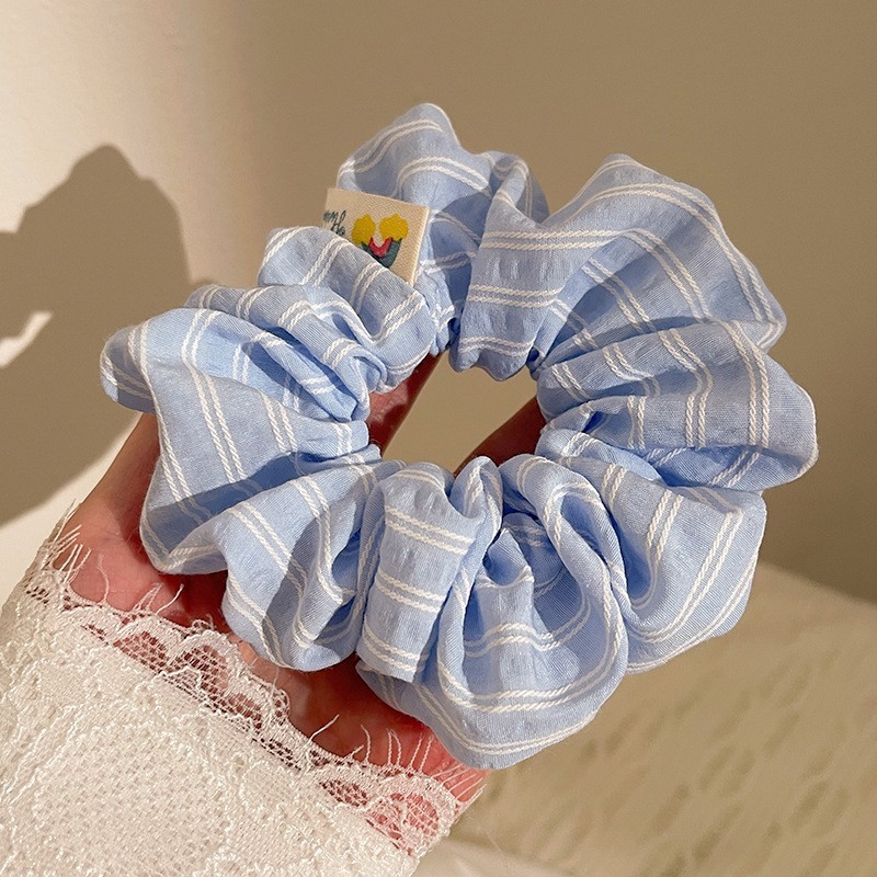 甜美清新蝴蝶结韩系大肠发圈蕾丝花边新款马尾发绳少女心头绳发饰详情7