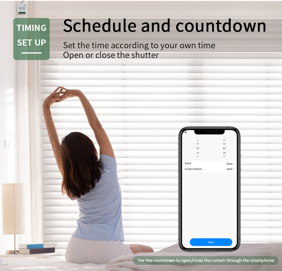 Tuya APP timed voice tubular motor controller switch smart home WIFI curtain switch on-off device pic 3