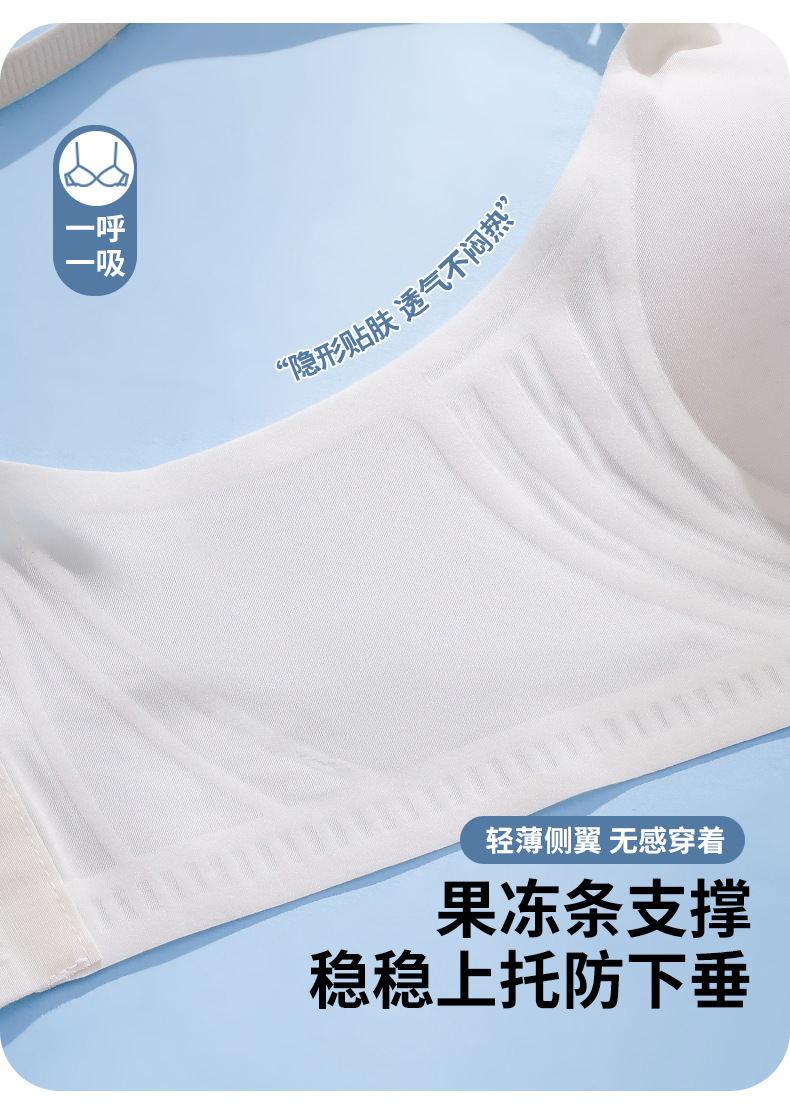 薄款果冻条无痕哺乳内衣冰丝固定软支撑无钢圈聚拢防下垂哺乳文胸详情7