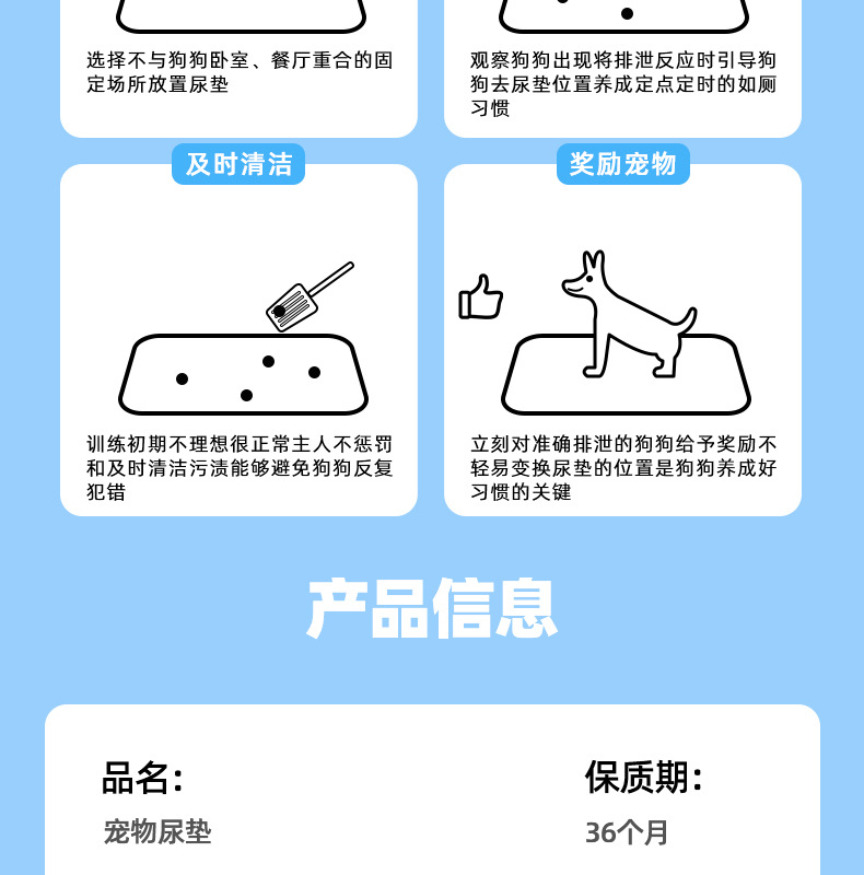 亚马逊狗尿片宠物尿垫大量批发一次性吸水除臭狗狗加厚隔尿垫用品详情11