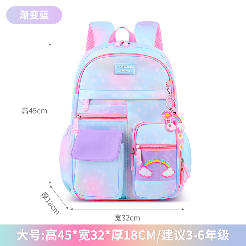 跨境schoolbag 冰箱开门小学生书包女超轻减负彩虹儿童双肩包批发详情20