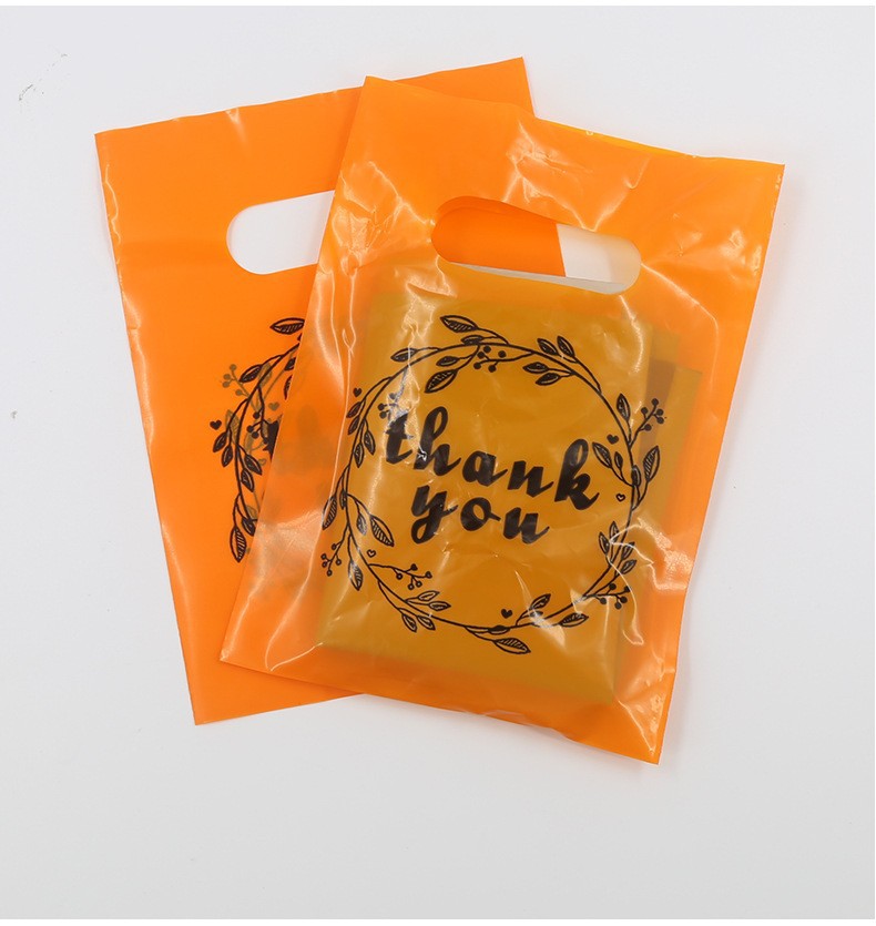 谢谢你卡通手提袋彩色饰品袋服装包装塑料袋平口袋可爱便携袋详情8