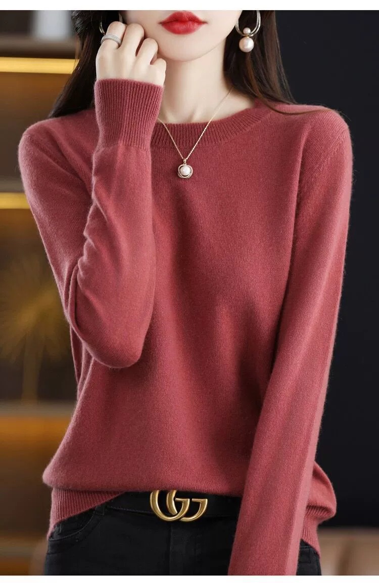 纯羊绒衫女毛衣打底衫2024秋冬季新爆款圆领加厚详情25