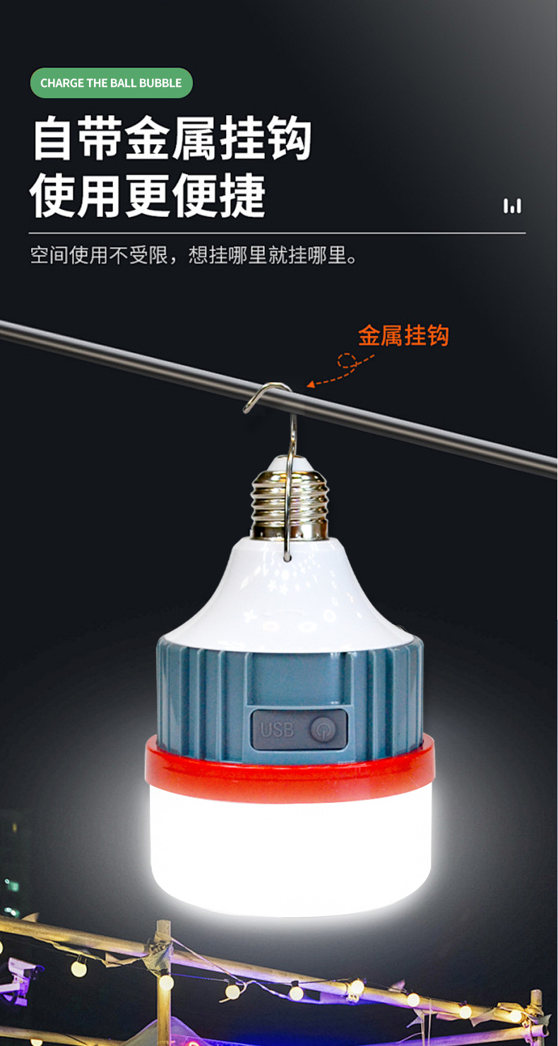 led emergency bulbs in stock for wholesale, street stall night market lights, e27 three-proof energy-saving lamps, screw-top led plastic bulb lamps pic 7