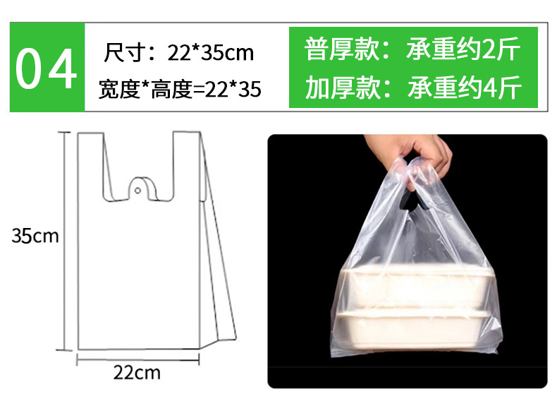 白色塑料袋加厚食品级打包袋超市透明购物袋水果袋外卖手提袋批发详情16