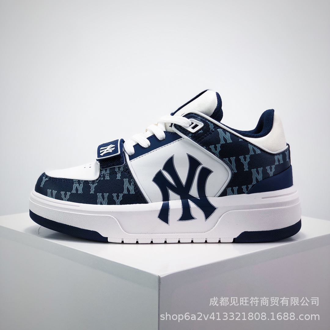 莆田纯原mlb老爹鞋学长鞋中帮NY大标洋基队厚底增高鞋6CM男女鞋详情1