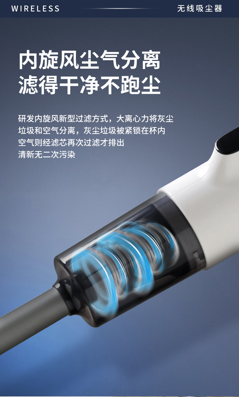 跨境无线吸尘器家用大吸力除螨显尘吸拖一体轻便手持式吸尘拖地机详情8