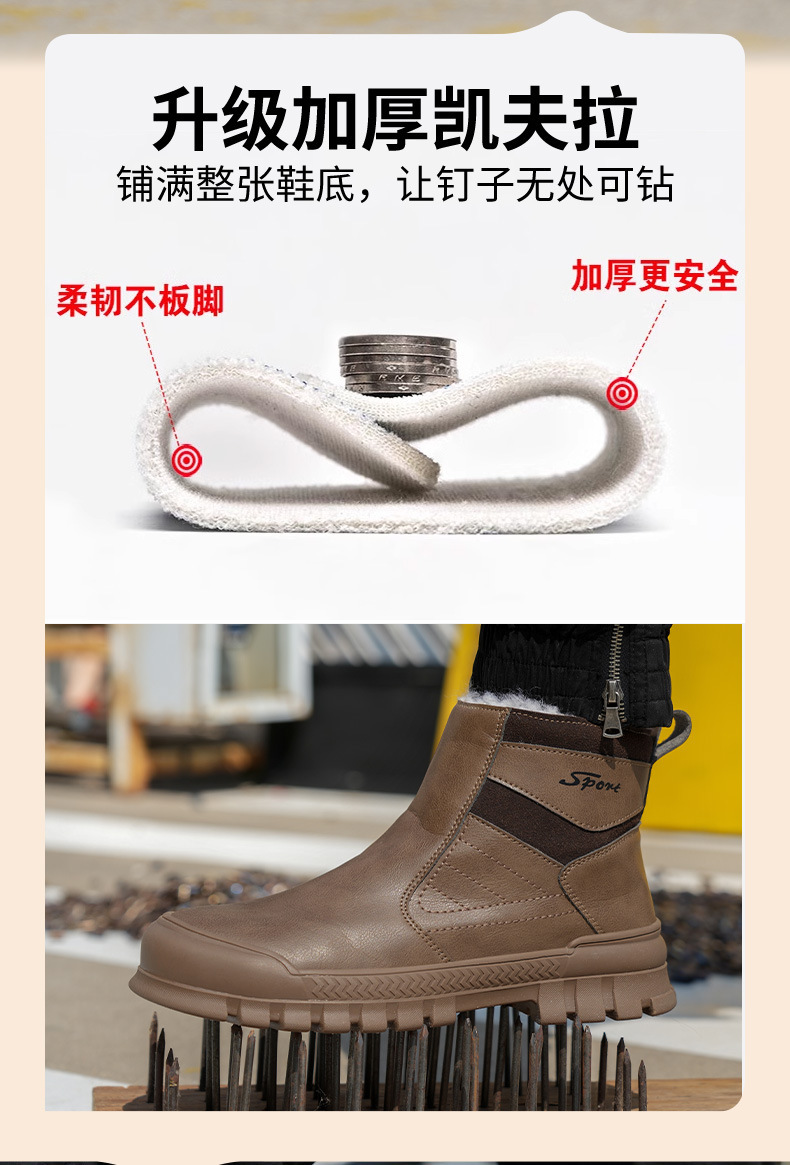 冬季羊毛劳保鞋男防砸轻便塑包头防护鞋防寒保暖加棉工作鞋工地鞋防滑劳友男士劳保鞋批发详情9