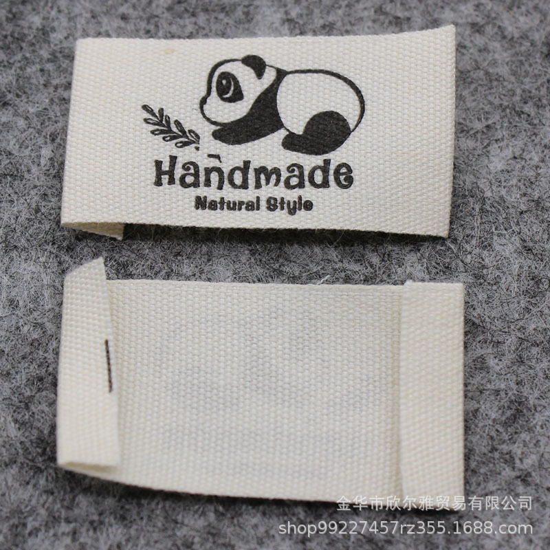 跨境handmade纯棉布标印标商标现货本白棉带手工品领标服装商标详情4