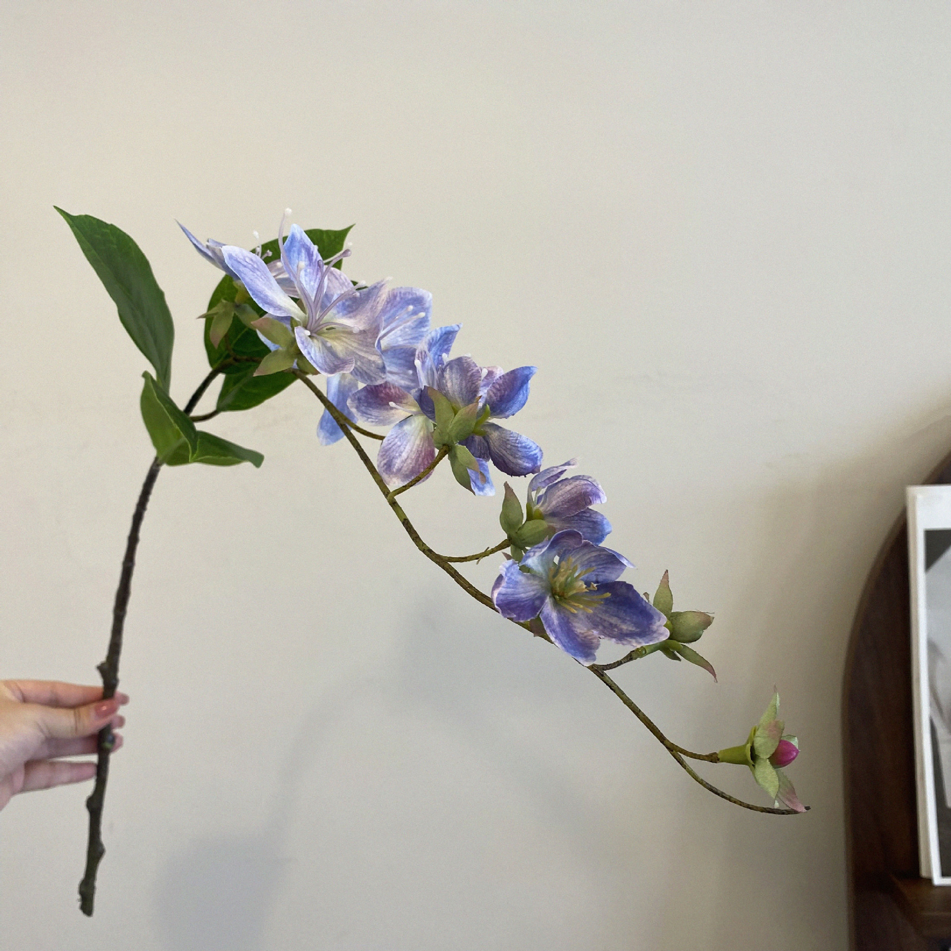高品质 仿真垂丝茉莉花绢花海棠单支轻奢假花家居室内造景装饰花详情5