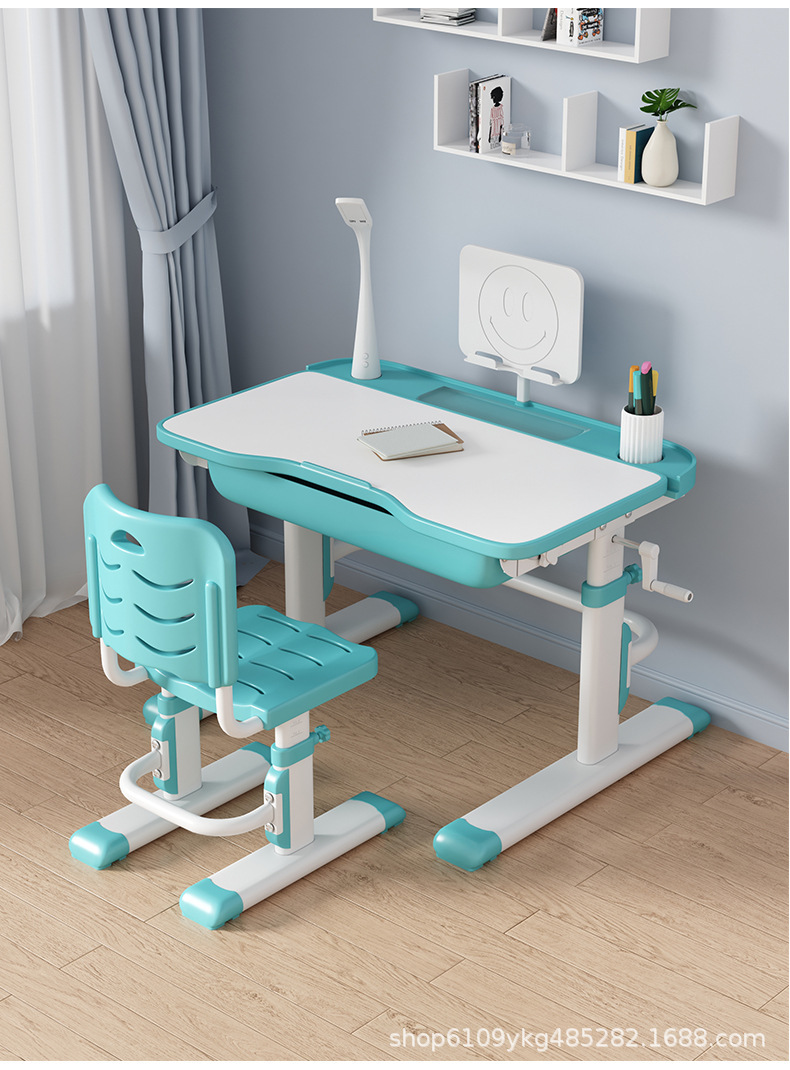 儿童学习桌小学生简约写字作业书桌套装可升降家用儿童课桌椅组合详情32