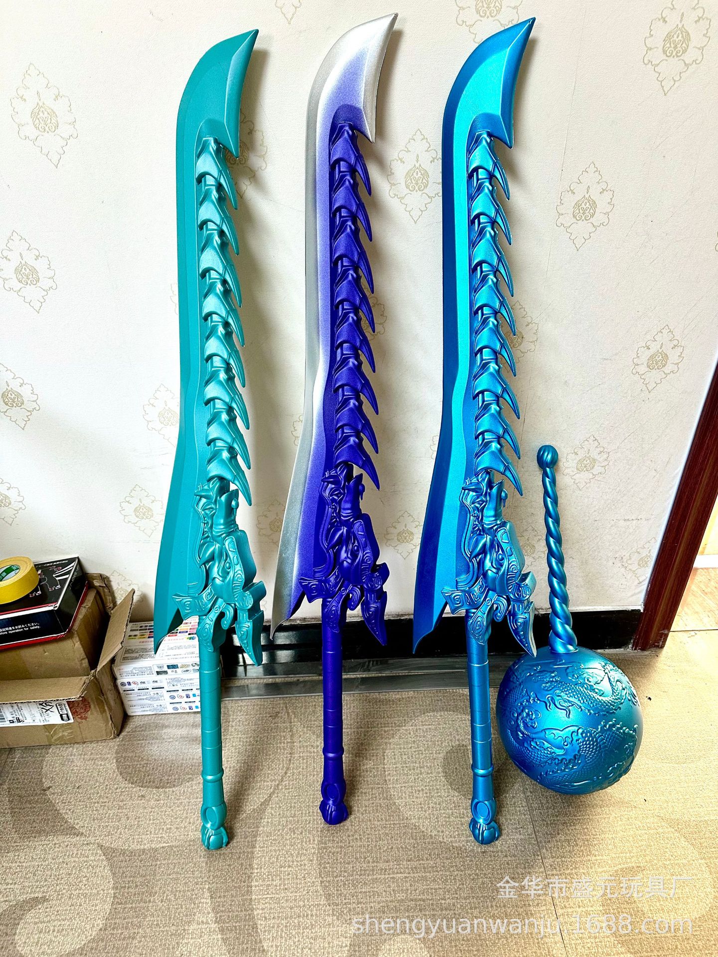 申公豹裂空鞭哪敖盘龙锤PU火尖枪儿童武器模型玩具详情8