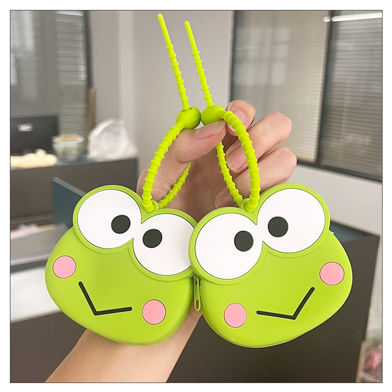 跨境硅胶零钱包 可爱卡通青蛙收纳包 便携迷你包包厂家直销现货详情1