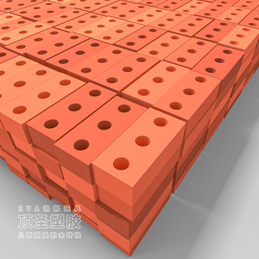 EVA砖块积木红色EVA泡沫积木砖EVA仿真砖块儿童户外建筑拼搭积木详情4