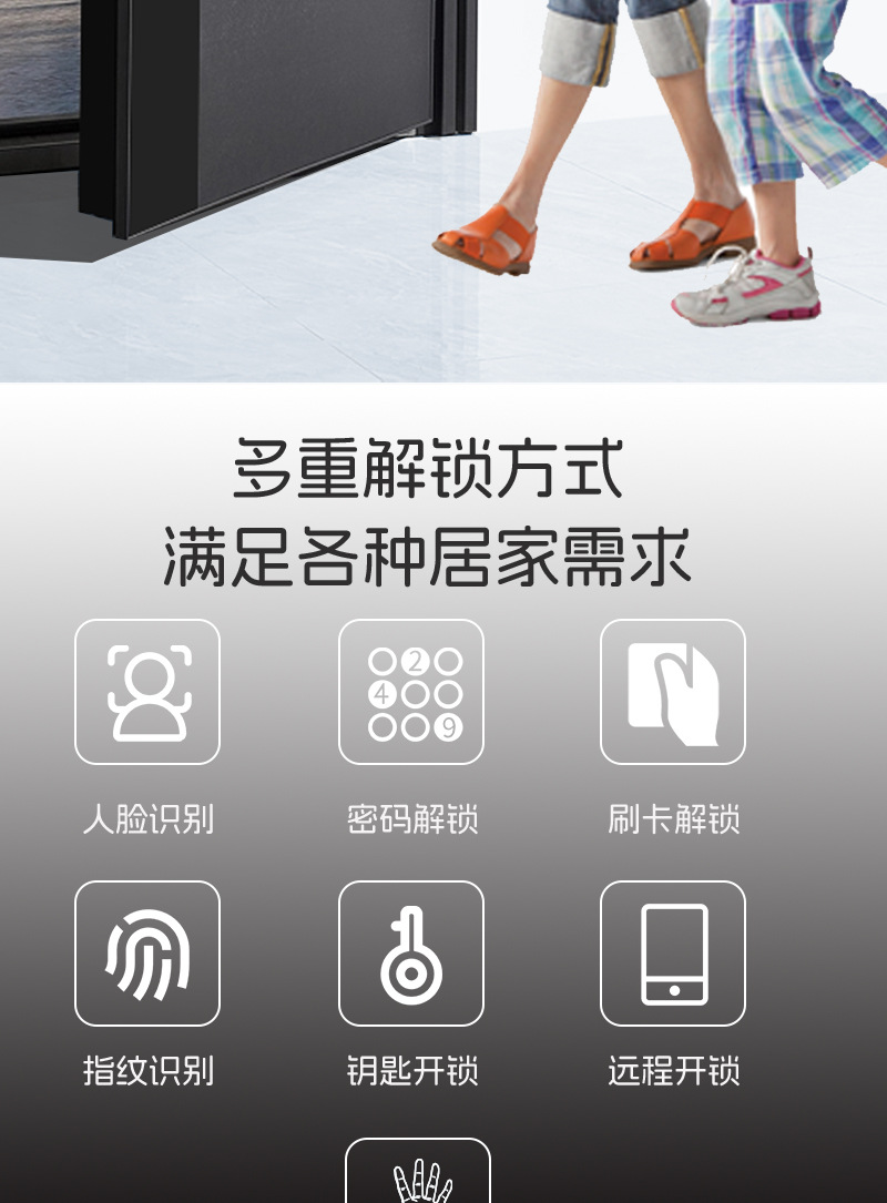 Black smart doorlock, fingerprint padlock, doorlock, electronic combination lock, home security pic 7