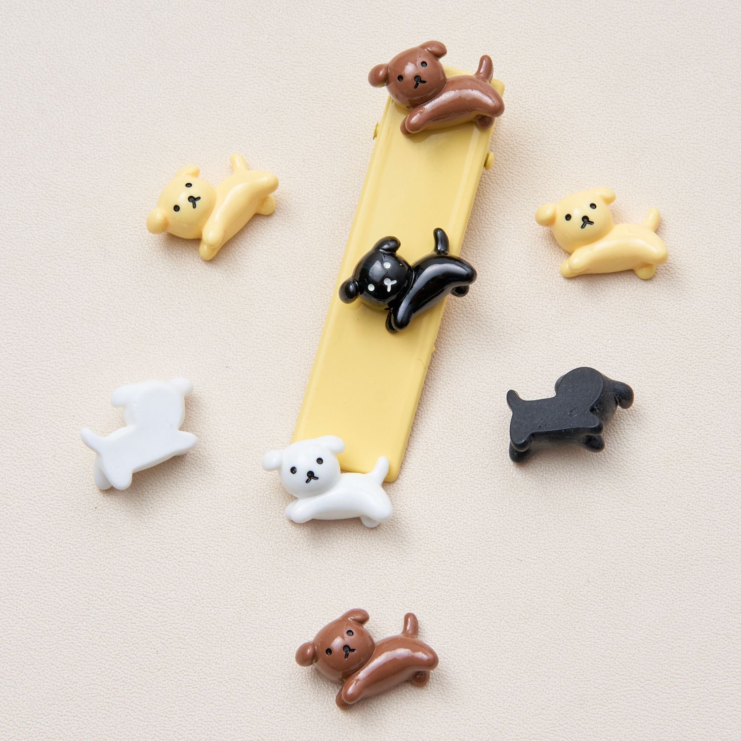四色迷你小狗新款奶油胶树脂配件高级感发卡diy食玩手机壳冰箱贴详情5