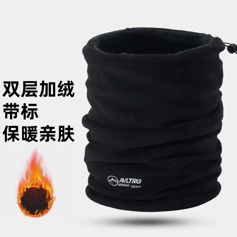 秋冬户外双层保暖防寒加绒骑行面罩纯色简约百搭护颈防风两用围脖详情21