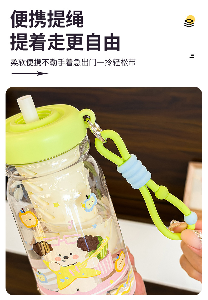 Tazas de agua de dibujos animados adorables cuerpo plástico niños taza de agua diagonal trans dibujos animados tazas de plástico para niños pic 8