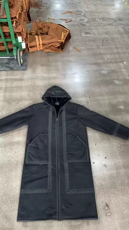高品质中东阿联酋男士加绒连帽长袍来图打样Farwah拉链长外套详情4