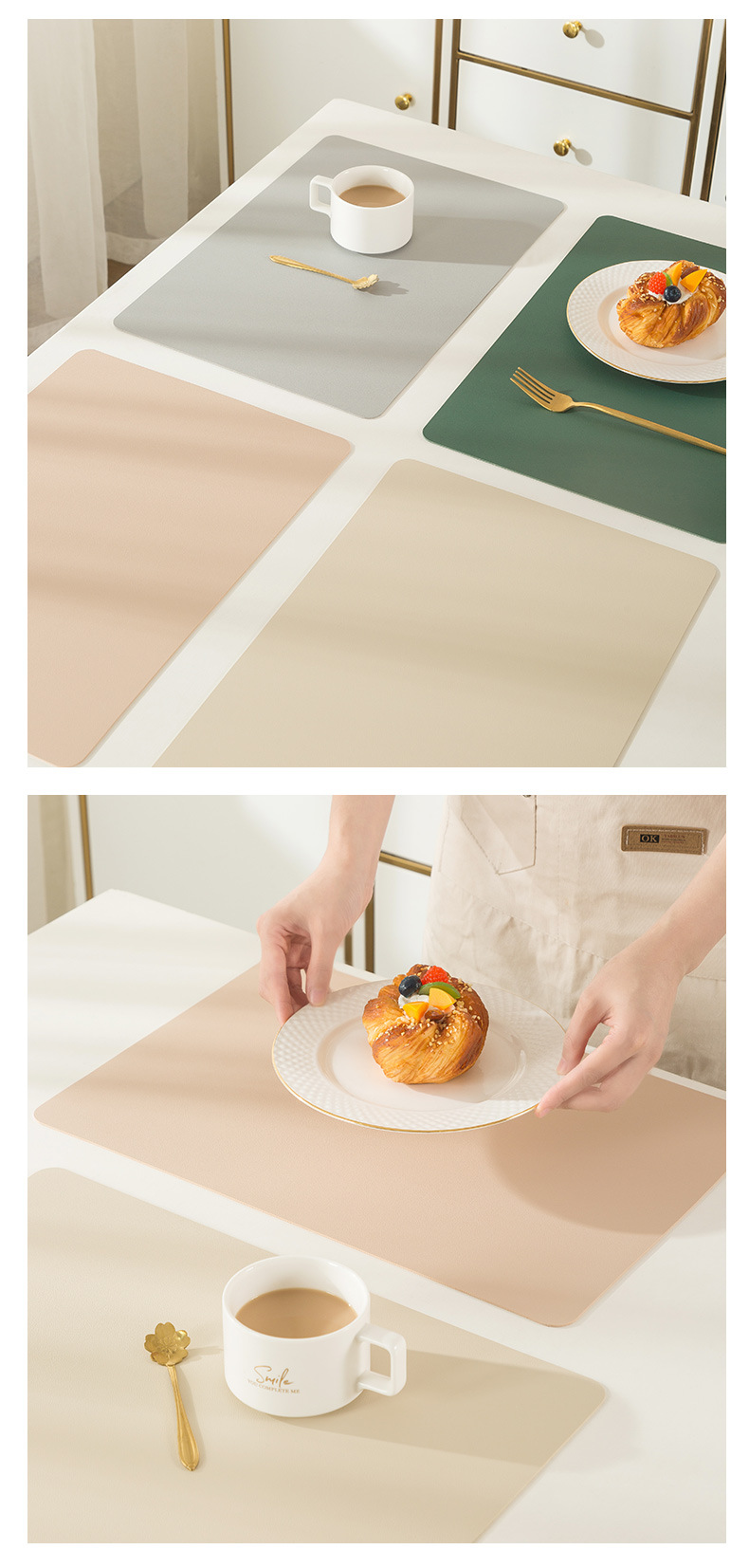 PU皮革餐垫餐桌垫防烫碗垫子隔热垫家用防水防油污杯垫西餐垫批发详情18