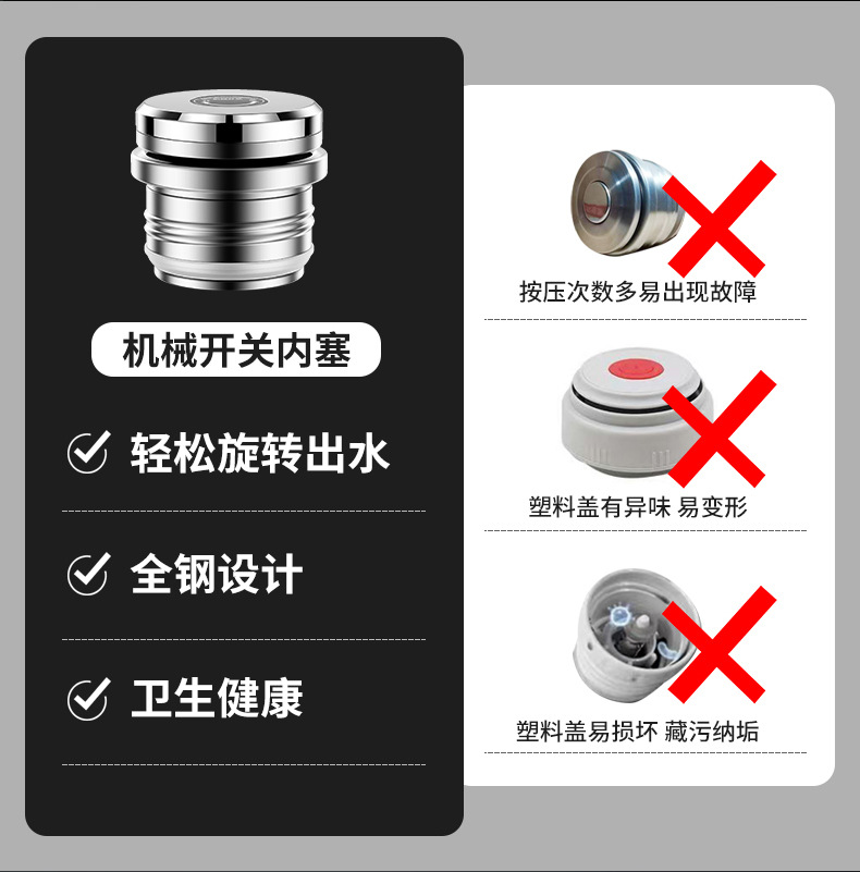 ♤新品316不锈钢保温杯男全钢保温壶大容量车载户外旅行家用登山详情5