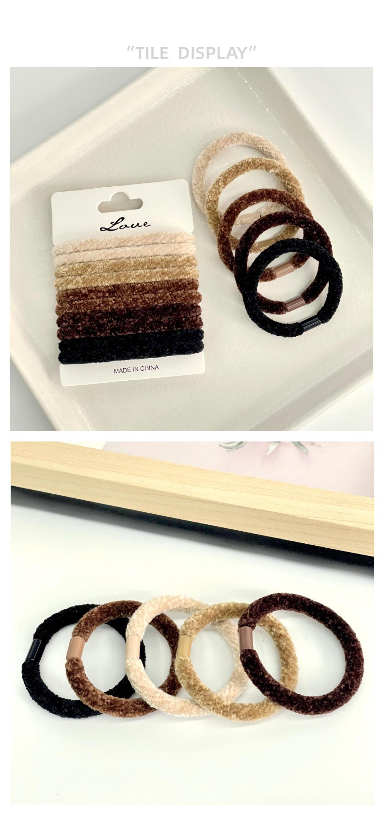 A new cross-border product, the plush hair band, is highly elastic and durable. It is a simple and elegant hair accessory for women with a high-end Korean look pic 5