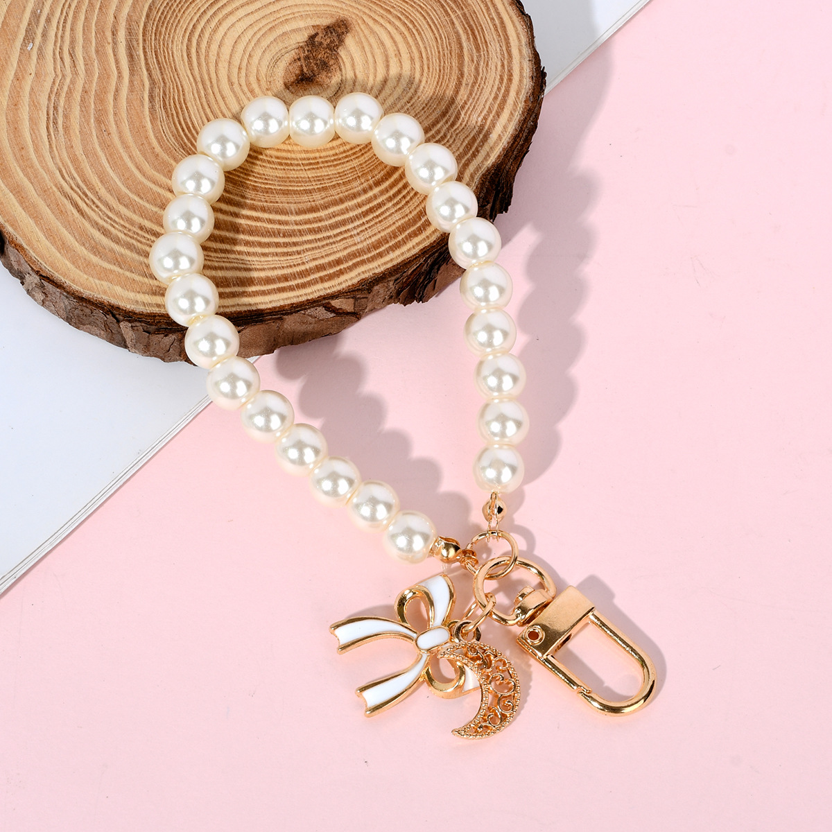 珍珠链条手机链百搭挂件钥匙扣包包diy玩偶挂绳口金包手作配件详情16